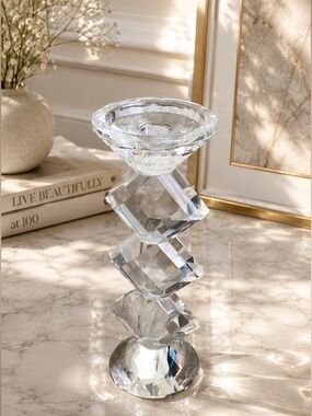 Elegant Heavy Crystal Candle Holder